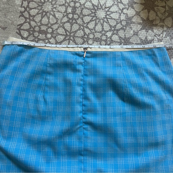 Urban Outifitters UO Picnic Dolphin Hem Mini Skirt Blue White Multi - Picture 10 of 10